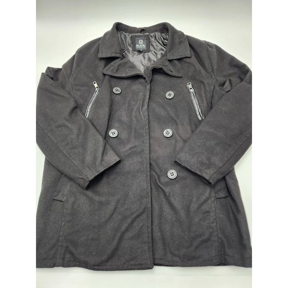 Black‎ Premium Wool Blend Coat Womens L